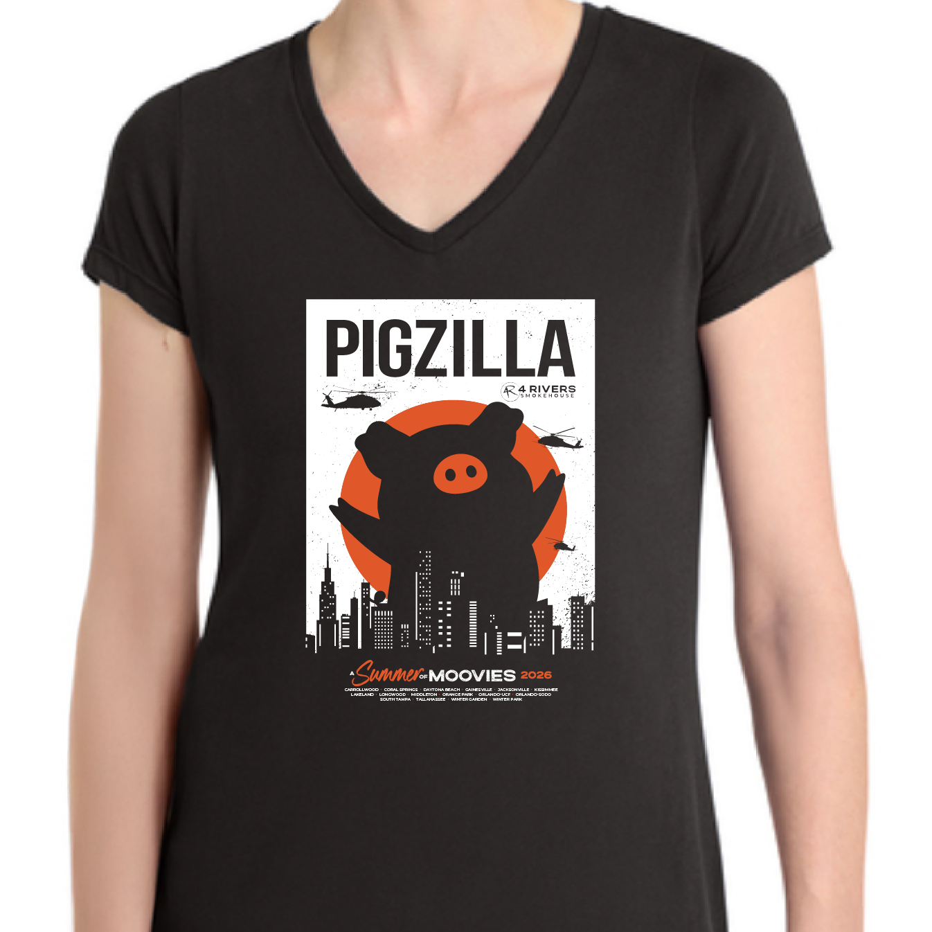 Pigzilla - Womens V-Neck